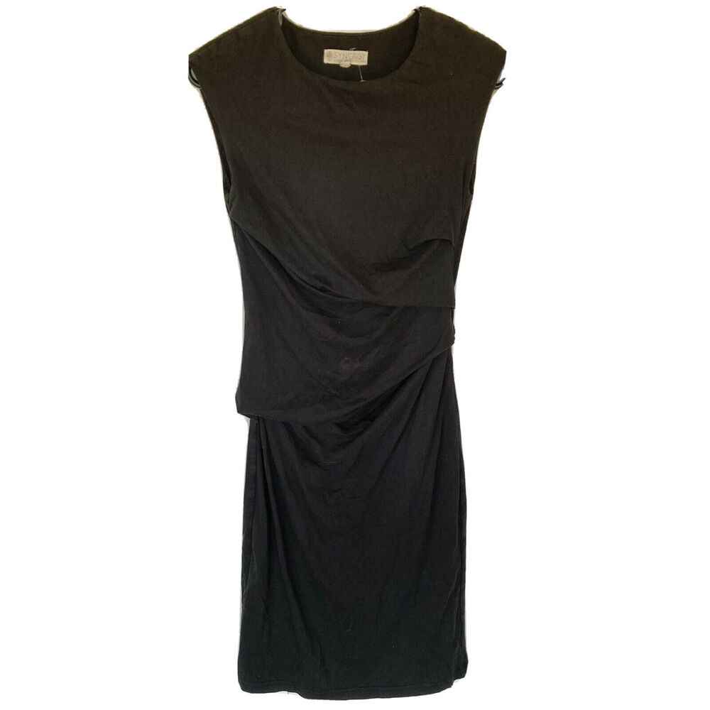 Synergy Dress Sz XS Black Casual Sleeveless Stretch Organic Sustainable Womens